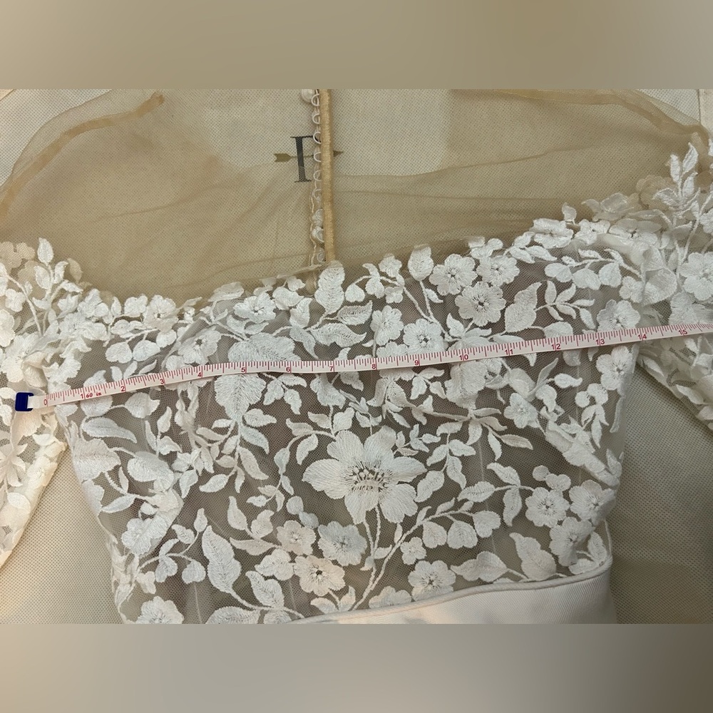 🔴Jenny Yoo Bradley Lace Off The Shoulder Wedding Dress 0 - Picture 8 of 11